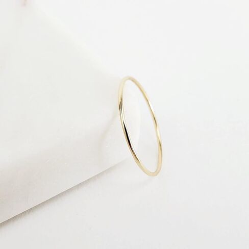 10k Solid Gold Very Thin Stacking Ring (yellow-gold, 5.5) in Kuwait