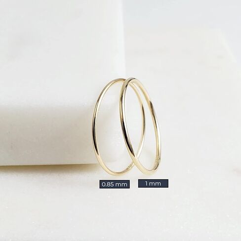 10k Solid Gold Very Thin Stacking Ring (yellow-gold, 5.5) in Kuwait