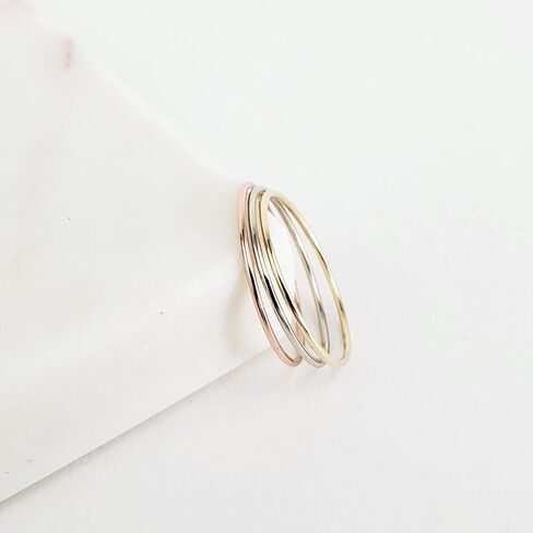 10k Solid Gold Very Thin Stacking Ring (yellow-gold, 5.5) in Kuwait