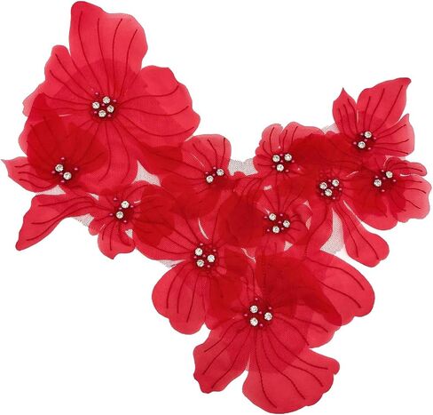 Flower Lace Appliques, 3D Embroidery Patches for Dresses,White Flower Appliques for Clothing, Bags, Jewelry DIY Crafts (White-2) in Saudi Arabia