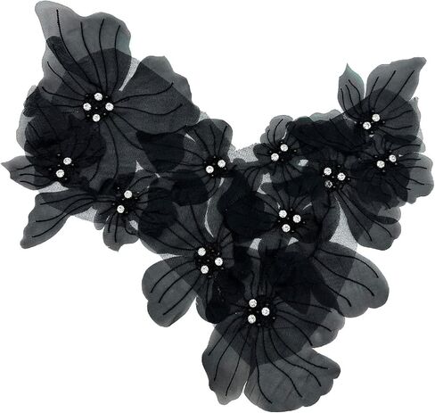 Flower Lace Appliques, 3D Embroidery Patches for Dresses,White Flower Appliques for Clothing, Bags, Jewelry DIY Crafts (White-2) in Saudi Arabia