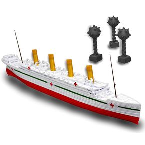 THEROLLER3D HMHS BRITANNIC Model Ship with 3 pc SeaMines,1 Ft Long Assembled Titanic Toys For Kids, Historically Accurate Titanic Toy, Titanic Ship, Titanic Cake Topper, Titanic Figurine, Titanic Boat