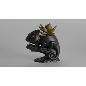 Chameleon Planter Cute Animal Pot Lizard Decor for Succulents Small Desk Organizer Unique Gift Jungle Theme Terrarium Home Office