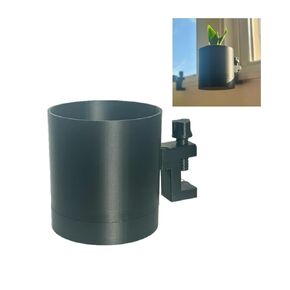 Clamp-On Windowsill Planter with Built-In Drip Tray – 4-Inch Pot, Detachable Clamp, Fits 0.5 to 1.25 Inch Windowsills