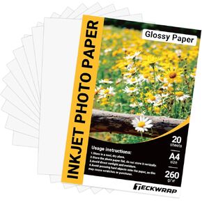 TECKWRAP Photo Paper, 260gsm/69 lb, 8.5" x 11", Glossy Photo Paper for Printer, Picture Printer Paper Works with Inkjet Printer, 60 Sheets Excellent Picture Paper
