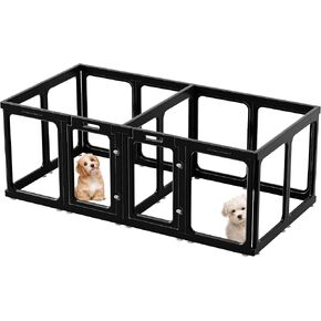 Clear Acrylic Dog Playpen with Door, for Puppy Cat Rabbit Transparent Pet Pen, Dog Playpen Indoor, Dog Fence, Easy Assemble & Cleaning Dog Pen for Small & Medium Dogs (23.6“ Height, 14PCS)