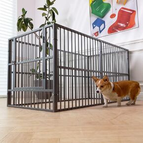 Dog Playpen - 32" Height Dog Pen, Heavy Duty Puppy Pen with Door, Safe & Sturdy, Easy Assemble for Indoor/Outdoor Pet Playpen (6 Panels with Door, White)
