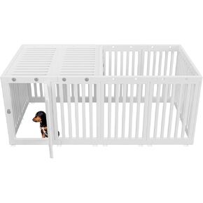 Playpen Dog With Door & Cover ، 16*Pence Pane Puppy Playpen ، قفص الكلاب من غرفة ، Pet Playpen للكلاب الصغيرة والمتوسطة ، Puppy Play Pen for Interoors & Outdoor