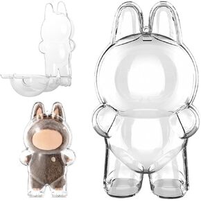 JAXTIN Protective Case for Blind Box Figures, Crystal-Clear Acrylic Display Box with Keychain, Dustproof Scratch-Resistant Case Cover, Collectible Storage Case (Doll Not Included) (Standing)