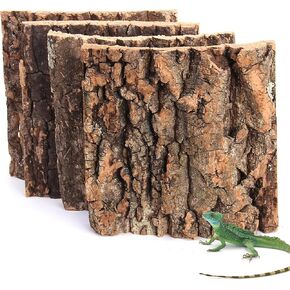 Cork Bark for Terrarium,4Pcs 5.9x5.9In Cork Bark for Reptiles Terrarium Background Accessories