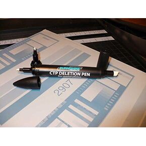 PSD CTP-1000 Deletion Pen, 3-Tips in One Pen, CtP Metal Plates, Medium and Broad for Extra Control, Sealed end Caps