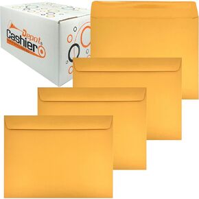 500 Cashier Depot 6" x 9" Booklet Envelope, Sturdy 24lb Brown Kraft, Gum Flap, 500/Box