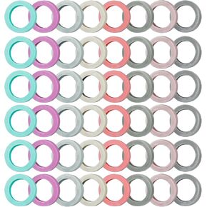 Uniclife 24 Pcs Key Caps, 0.9" Round Key Covers Caps, Soft Stretchy Key Identifiers for Small Regular House Keys (Not Suitable for Square or Odd-Shaped Keys), 8 Colors