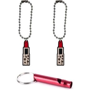 Lipstick Collar Charm Aluminum Alloy Whistle Emergency Survival Safety Camping Cat Dog Animal Training Bark Chew Woof Puppy Kitten Tonal