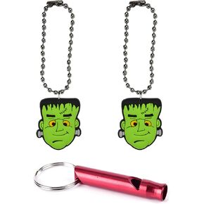 Frankenstein Collar Charm Aluminum Alloy Whistle Emergency Survival Safety Camping Cat Dog Animal Training Bark Chew Woof Puppy Kitten Monster