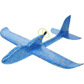 Toyvian 1 Pcs Electric Foam Airplane Toy, Hand Throwing Plane,Foam Glider Planes for Kids with USB Charging, Outdoor Flying Toys for Kids Boys Girls Birthday Party Favors(Blue)