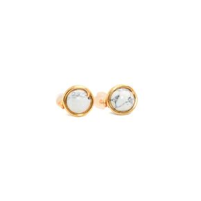 Howlite - Stud Earrings - Healing Crystal - Earrings for Women - Gemstone - Handmade - Empower Women - Vibrant Energy Jewerly - Harmony and Prosperity Earrings