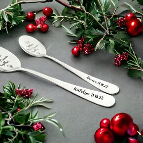 Personalized Ice Cream Spoon Set, Ice Cream Lovers Gift, Custom Ice Cream Spoons for Couples, Anniversary spoon, stainless steel Anniversary gift