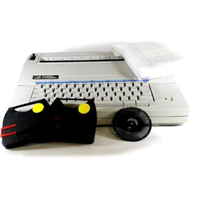 Small Office White Typewriter Combo Package Includes Typewriter, Dust Cover, 2 Ribbons & Correction Tapes. (RENEWED)