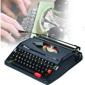 Normal Use Vintage Typewriter,English Typewriter,1980 Classic Nostalgia Portable Retro Manual Typewriter,Vintage Typewriter,English Typewriter (White)