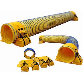 20' Heavy Duty Dog Agility Tunnel with 2 Sets of Tiedown System, Competition & Training, Multiple Colors, 2 Lengths (Yellow)