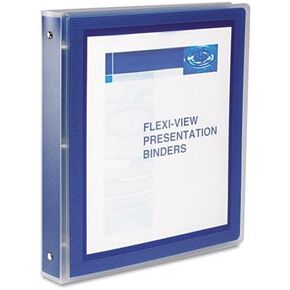 Avery® Flexi-View® 3 Ring Binder, 1" Round Rings, Navy Blue, Pack Of 12