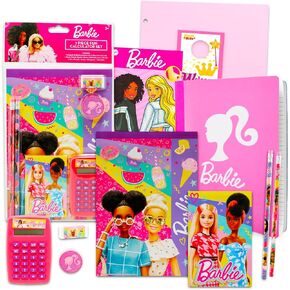 Barbie School Supplies Set - Stationery Bundle with Calculator, Pencils, Erasers, Tattoos, Notebook, More | Barbie School Supplies for Girls