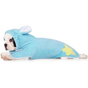 Dog Drying Coat Bathrobe with Hood & Ears Quick-Dry Dog Robe with Adjustable Belly Wrap for Small Medium Large Dogs Absorbent Towel Robe for After Bath Cozy Puppy Pet Clothing(Pink & Blue)