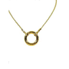 Locking Day Collar Minimalist NO Closure O Ring Choker Statement Play now Necklace Gold Pure Plated For Men Women Teenager Gift Infinity Yoga light 18"
