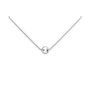 Sterling Silver Tiny Dot Necklace, Very Tiny Delicate and Dainty Sterling Silver Ball Bead Choker Necklace, Round Silver Bead Layering Necklace for Women, Dainty Minimalist Necklace