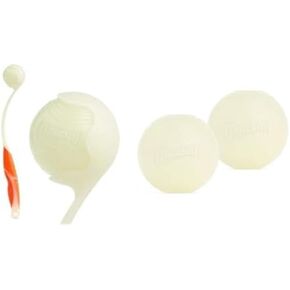 Chuckit! Pro 18 Inch Ball Launcher with 3 Max Glow Balls (2.5 Inch) - Dog Fetch Bundle for Medium Dogs