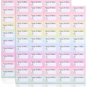 Spakon Birthday Planner Stickers, 100 Pieces Mini Planner Labels with Cake Style for Kids Adults Calendar (Pink)