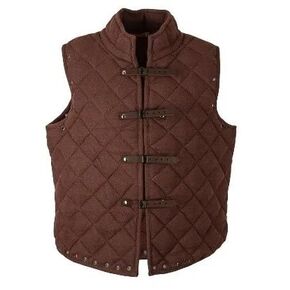 Medieval cotton padded gambeson sleeveless Dark brown padded jacket Handmade cotton padded coat Medieval cotton padded vest Renaissance sleeveless gambeson (M, DARK BROWN)