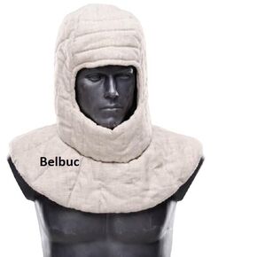 Medieval padded coif hood (Large, White), White padded coif hood (Large), Cotton padded coif hood (Large, White), Large white medieval coif hood, Arming coif (Large, White)