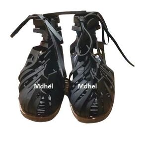 Roman Leather Caligae Black New roman military boots black leather legionary caligae black black leather sandals Reproduction caligae black (US 13)