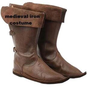 Viking boots Leather Viking footwear Brown Viking boots Viking leather boots pair New leather footwear Handcrafted Norse boots Viking reenactment boots (US 13)