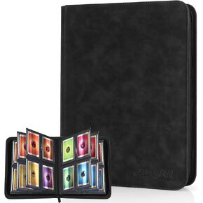 Top Loader Binder, 4 Pockets Card Binder Holds 112 Top Loaders, Premium Trading Card Collection Holder, Top Loader Storage Album for TCG, Sports Cards, Black (FOR TOP LOADERS ONLY)