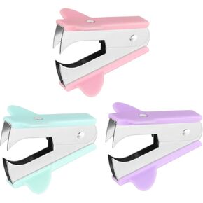 3 Pack Staple Remover Tool Set,Professional Claw Pinch Jaw Style Staple Puller for Home,Office & School (Pink,Purple,Blue)