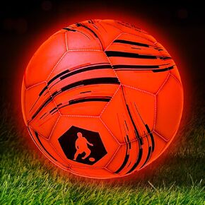 Light Up Soccer Ball, Glow in The Dark Soccer for Kids, Glowing Ball with 2 Color LED Lights, Outdoor Sports Toys for Boy & Girl Ages 6-12, Ideal Soccer Gifts for Kids & Teens