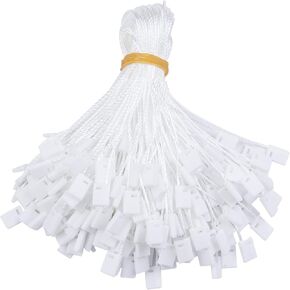 7 بوصة 1000 PCS NYLON HANG TAG String مع خزانات بلاستيكية ، وقفل قفل حلقة ربط حلقة ربط خيوط العلامات ، سهلة وسريعة لإرفاق علامات الملابس ، الأسعار ، حذاء قفل المفاجئة ، ملصق الأمتعة (أبيض)