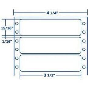D-35-15-1, Pin Fed Continuous Address Label 3 1/2'' X 15/16'', 5000 Labels per Carton