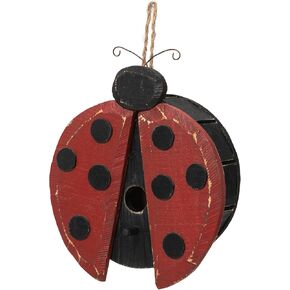 Glitzhome 11" H Distressed Solid Wood Watermelon Birdhouse, Rustic Bird House Outdoor Garden Decorative Handmade Birdhouse