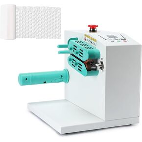 Air Cushion Wrap Machine, Automatic Air Cushion Machine with Ceramic Blade, Speed 16m²/min and Temperature/Air Volume/Speed Adjustable, No Film Jam, for Express Logistics, Packaging