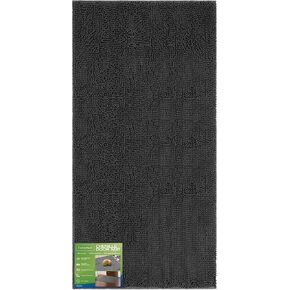 حصيرة باب الكلب للكفوف الموحلة ، 72 "× 36" حصيرة الباب الأمامي البصية تشنيل في الداخل ، حصيرة طينية عداء كبيرة للكلاب ، الفخ الأوساخ القابلة للغسل غير القابلة للانزلاق في الهواء الطلق ممسحة ، رمادي ، رمادي