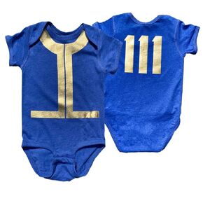 Baby Vault Suit 111 One Piece/Video Game Inspired Everyday Wear or Costume (6 Month, Gold Metallic)
