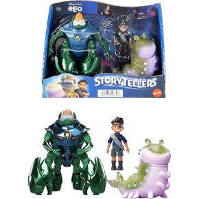 Mattel Disney and Pixar Elio Action Figure Storyteller 3 Pack, Elio, Ambassador Grigon and Glordon Characters, Posable Movie Toys at 4-in Scale