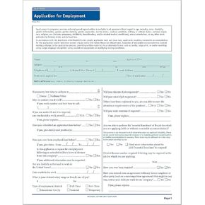 California Job Application, Pack of 50 (A2179CA)