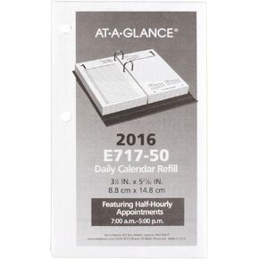 AT-A-GLANCE Daily Desk Calendar 2016 Refill, 12 Months, January – December, 3.5 x 6 Inch Page Size (E71750)