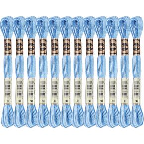 Patikil 12 Skeins تطريز Floss ، سلسلة البوليستر التطريز سلسلة الأساور للتطريز اليدوي المتقاطع ، الأرجواني الأزرق in Kuwait