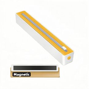 Reusable Tin Foil and Plastic Wrap Dispenser with Sliding Cutter for 12" Length * 1.57" Diameter Rolls, Refillable Plastic Wrap Dispenser for Cutting Plastic Wrap,Tin Foil,Wax Paper (Orange Magnetic)